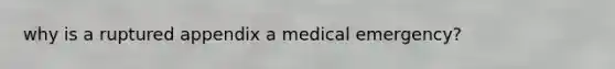 why is a ruptured appendix a medical emergency?