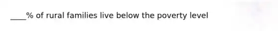 ____% of rural families live below the poverty level