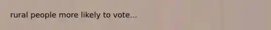 rural people more likely to vote...
