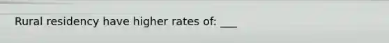 Rural residency have higher rates of: ___