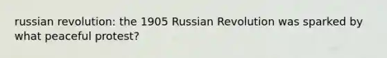 russian revolution: the 1905 Russian Revolution was sparked by what peaceful protest?