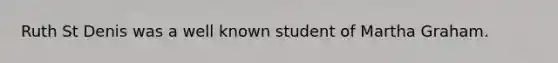 Ruth St Denis was a well known student of Martha Graham.