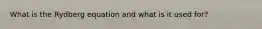 What is the Rydberg equation and what is it used for?