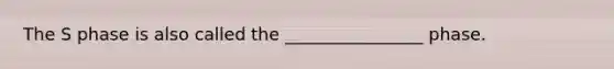 The S phase is also called the ________________ phase.