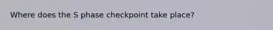 Where does the S phase checkpoint take place?