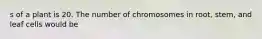 s of a plant is 20. The number of chromosomes in root, stem, and leaf cells would be