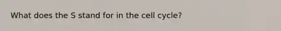 What does the S stand for in the cell cycle?