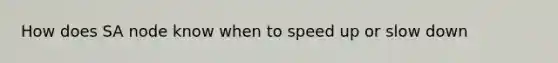 How does SA node know when to speed up or slow down