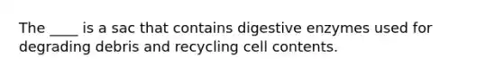 The ____ is a sac that contains digestive enzymes used for degrading debris and recycling cell contents.