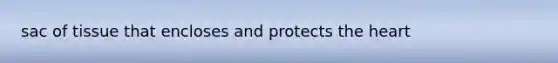 sac of tissue that encloses and protects the heart