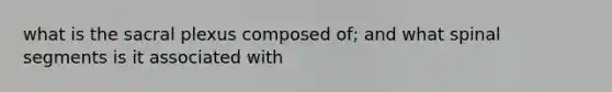 what is the sacral plexus composed of; and what spinal segments is it associated with