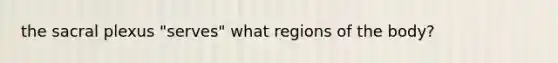 the sacral plexus "serves" what regions of the body?