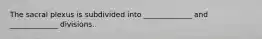 The sacral plexus is subdivided into _____________ and _____________ divisions.