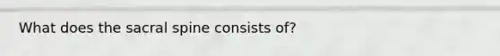 What does the sacral spine consists of?