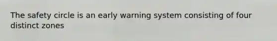 The safety circle is an early warning system consisting of four distinct zones