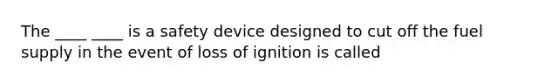 The ____ ____ is a safety device designed to cut off the fuel supply in the event of loss of ignition is called