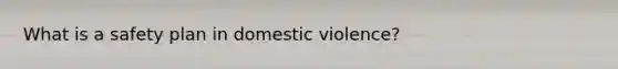 What is a safety plan in domestic violence?