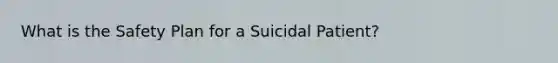 What is the Safety Plan for a Suicidal Patient?