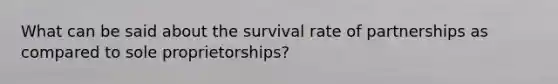 What can be said about the survival rate of partnerships as compared to sole proprietorships?