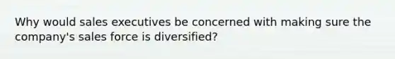 Why would sales executives be concerned with making sure the company's sales force is diversified?