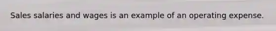 Sales salaries and wages is an example of an operating expense.