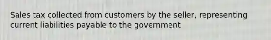 Sales tax collected from customers by the seller, representing current liabilities payable to the government