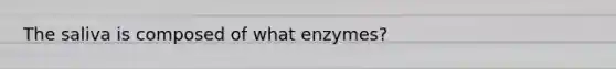 The saliva is composed of what enzymes?