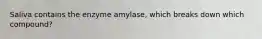 Saliva contains the enzyme amylase, which breaks down which compound?