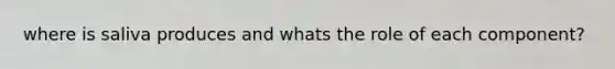 where is saliva produces and whats the role of each component?