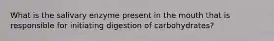 What is the salivary enzyme present in the mouth that is responsible for initiating digestion of carbohydrates?