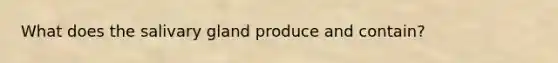 What does the salivary gland produce and contain?
