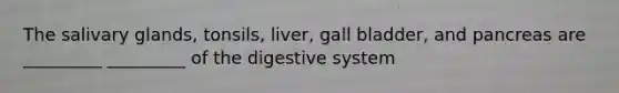 The salivary glands, tonsils, liver, gall bladder, and pancreas are _________ _________ of the digestive system