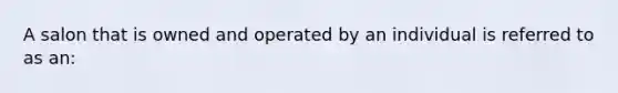 A salon that is owned and operated by an individual is referred to as an: