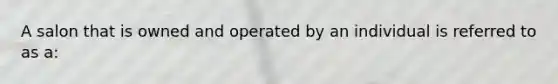 A salon that is owned and operated by an individual is referred to as a: