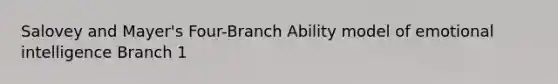 Salovey and Mayer's Four-Branch Ability model of emotional intelligence Branch 1