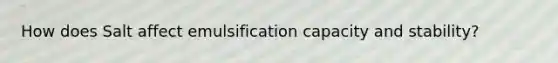 How does Salt affect emulsification capacity and stability?