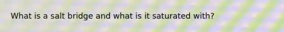 What is a salt bridge and what is it saturated with?