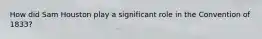 How did Sam Houston play a significant role in the Convention of 1833?