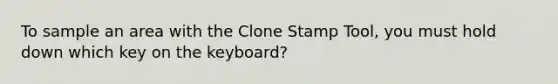 To sample an area with the Clone Stamp Tool, you must hold down which key on the keyboard?