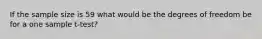 If the sample size is 59 what would be the degrees of freedom be for a one sample t-test?