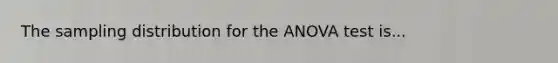 The sampling distribution for the ANOVA test is...