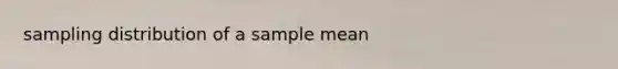 sampling distribution of a sample mean