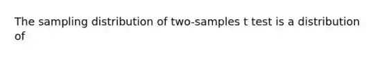 The sampling distribution of two-samples t test is a distribution of