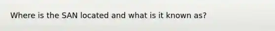 Where is the SAN located and what is it known as?