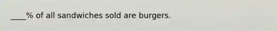 ____% of all sandwiches sold are burgers.