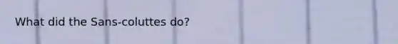 What did the Sans-coluttes do?