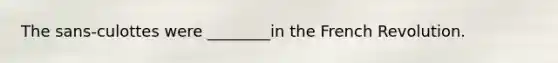 The sans-culottes were ________in the French Revolution.