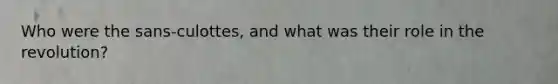 Who were the sans-culottes, and what was their role in the revolution?