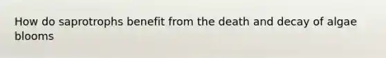 How do saprotrophs benefit from the death and decay of algae blooms