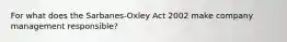 For what does the Sarbanes-Oxley Act 2002 make company management responsible?